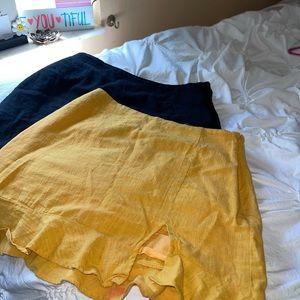 SHEIN mini skirts, black and yellow